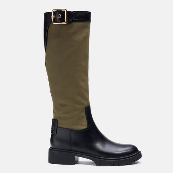 商品Coach|Coach Women's Leigh Leather Knee High Boots - Army Green,价格¥1192,第3张图片详细描述