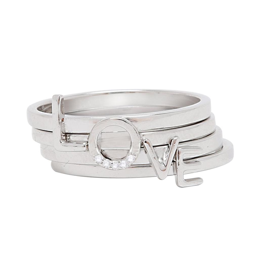 Adornia Love Ring Stack .925 Sterling Silver商品第1张图片规格展示