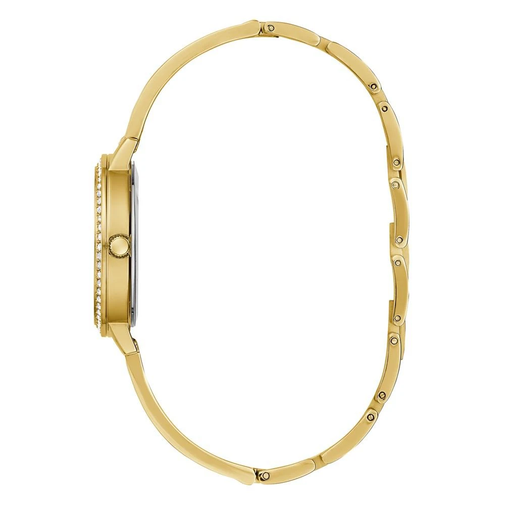 商品GUESS|Women's Glitz Gold-tone Stainless Steel Bracelet Watch 32mm,价格¥789,第2张图片详细描述