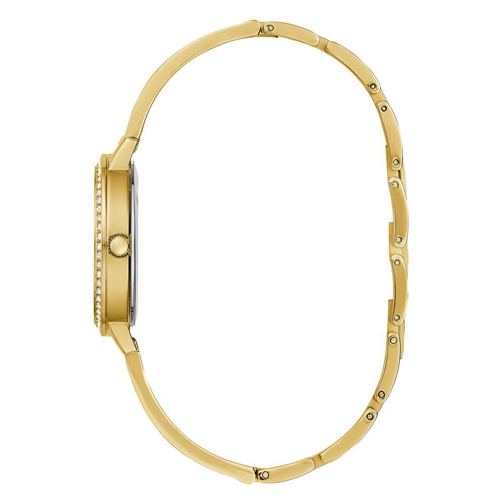 商品GUESS|Women's Glitz Gold-tone Stainless Steel Bracelet Watch 32mm,价格¥1047,第4张图片详细描述