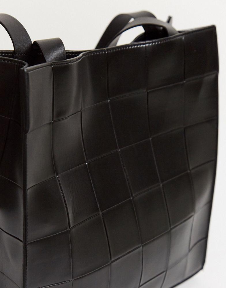 ASOS DESIGN shopper bag in black weave商品第3张图片规格展示