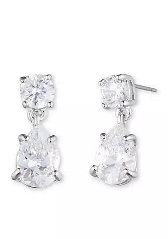 Cubic Zirconia Pear Drop Earrings商品第1张图片规格展示