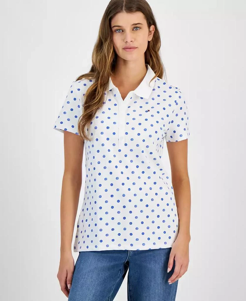 商品Tommy Hilfiger|Women's Dot Print Short Sleeve Polo Shirt,价格¥141,第1张图片