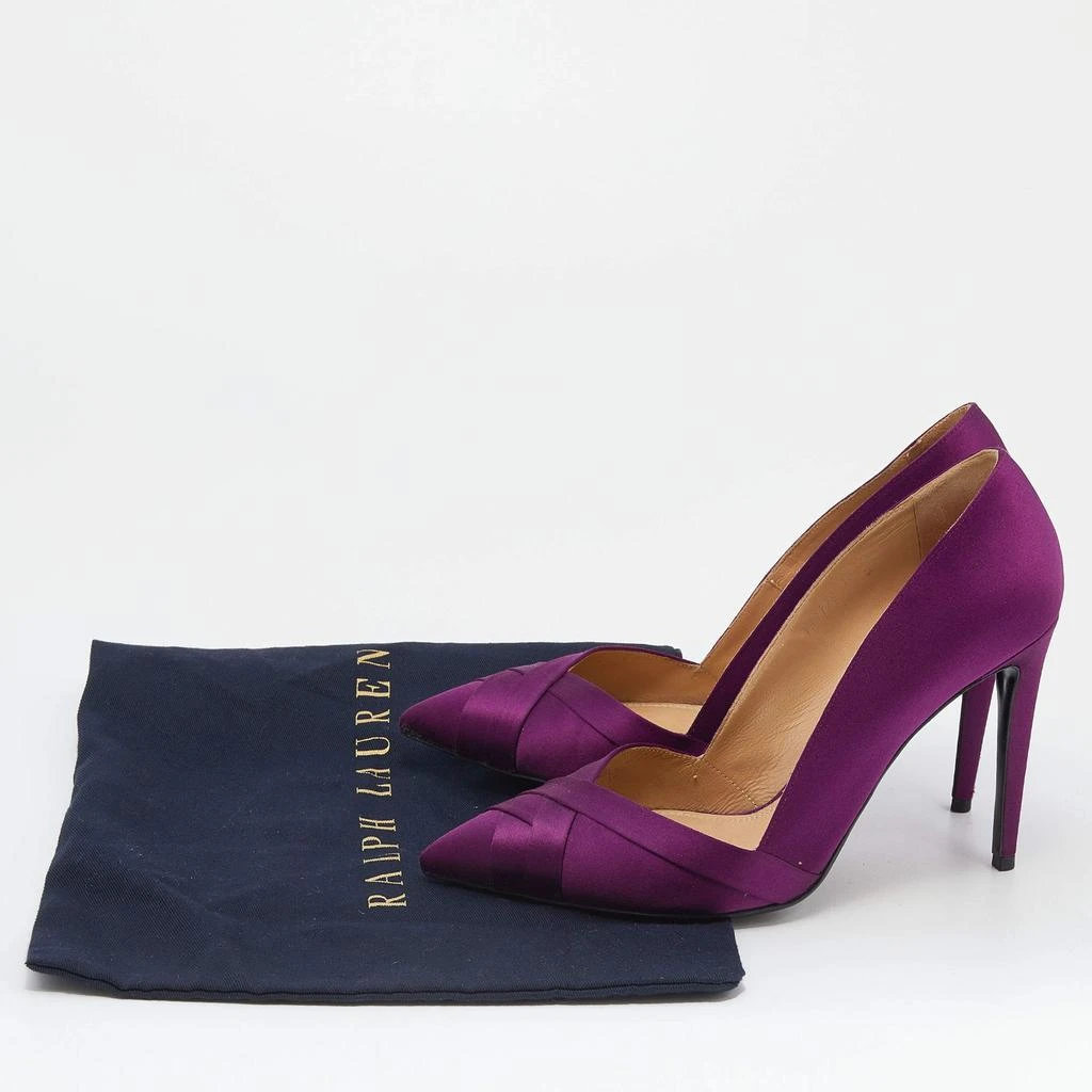 Ralph Lauren Collection Purple Satin Pointed Toe Pumps Size 40 商品