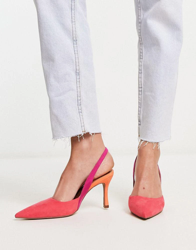 商品ASOS|ASOS DESIGN Samber slingback stiletto heels in multi,价格¥274,第4张图片详细描述