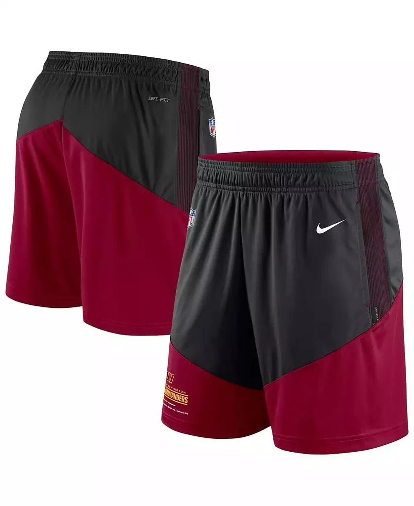 商品NIKE|Men's Black, Burgundy Washington Commanders Primary Lockup Performance Shorts,价格¥449,第1张图片