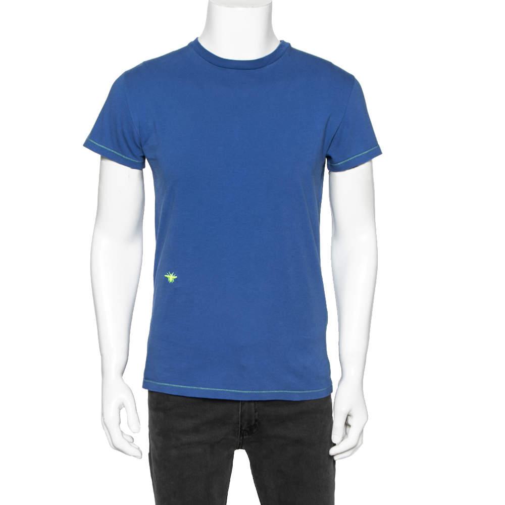 Dior Blue Cotton Crew Neck Short Sleeve T-Shirt XS商品第1张图片规格展示