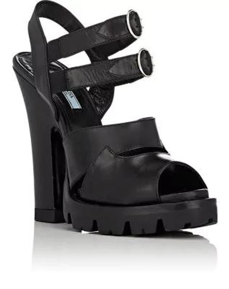 商品Prada|Leather Ankle-Strap Platform Sandals,价格¥4904,第2张图片详细描述