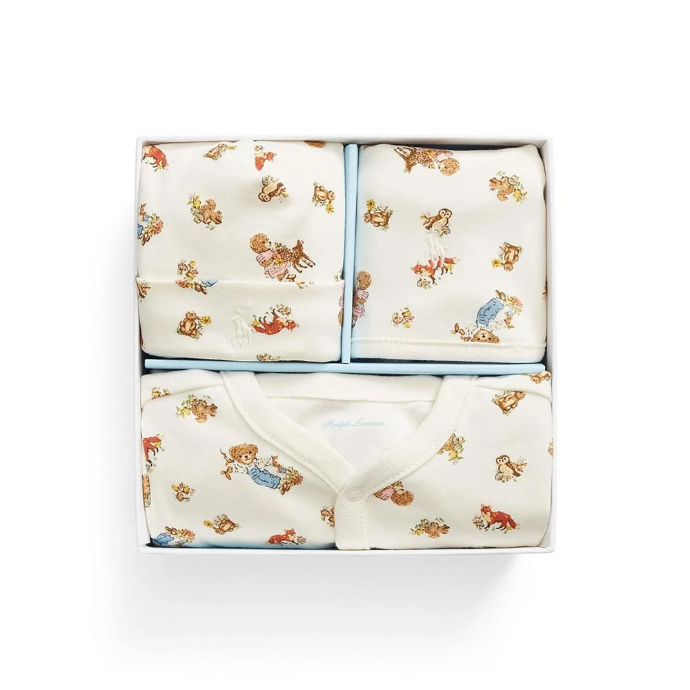 商品Ralph Lauren|Baby Girls Polo Bear Cotton Gift Set, 3 Piece,价格¥418,第1张图片