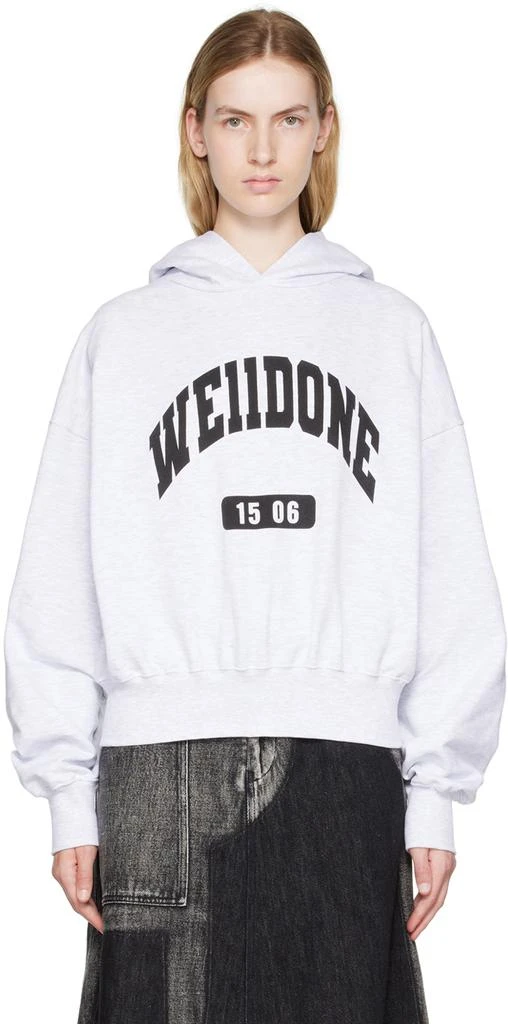 商品We11done|Gray Printed Hoodie,价格¥708,第1张图片