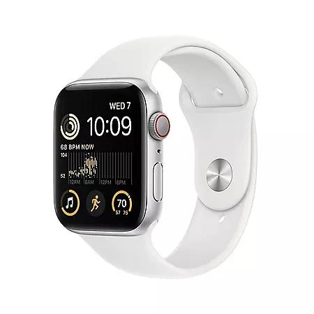 商品Apple|Apple Watch SE (2nd Generation) GPS + Cellular 44mm Aluminum Case with Sport Band (Choose Color and Band Size),价格¥2618,第1张图片