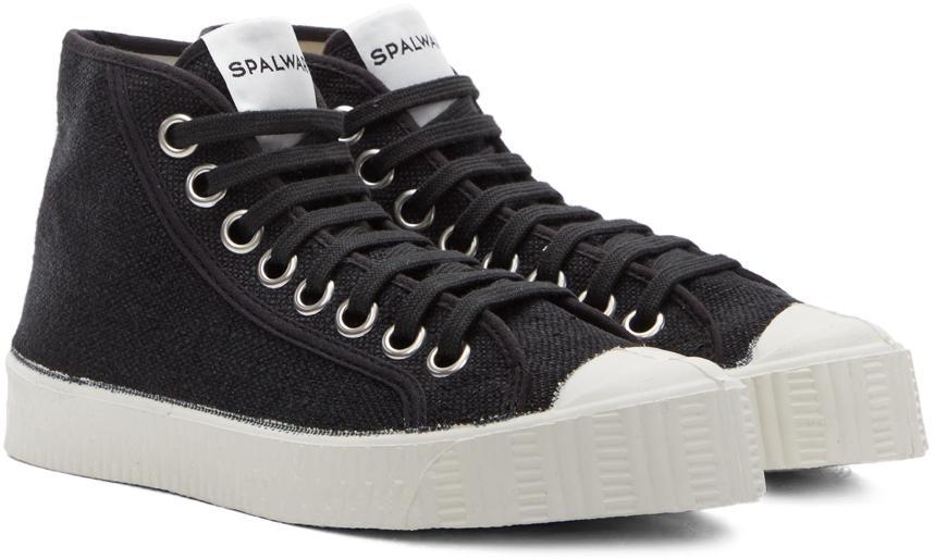 商品Spalwart|Black Linen Special Mid Sneakers,价格¥1781,第6张图片详细描述