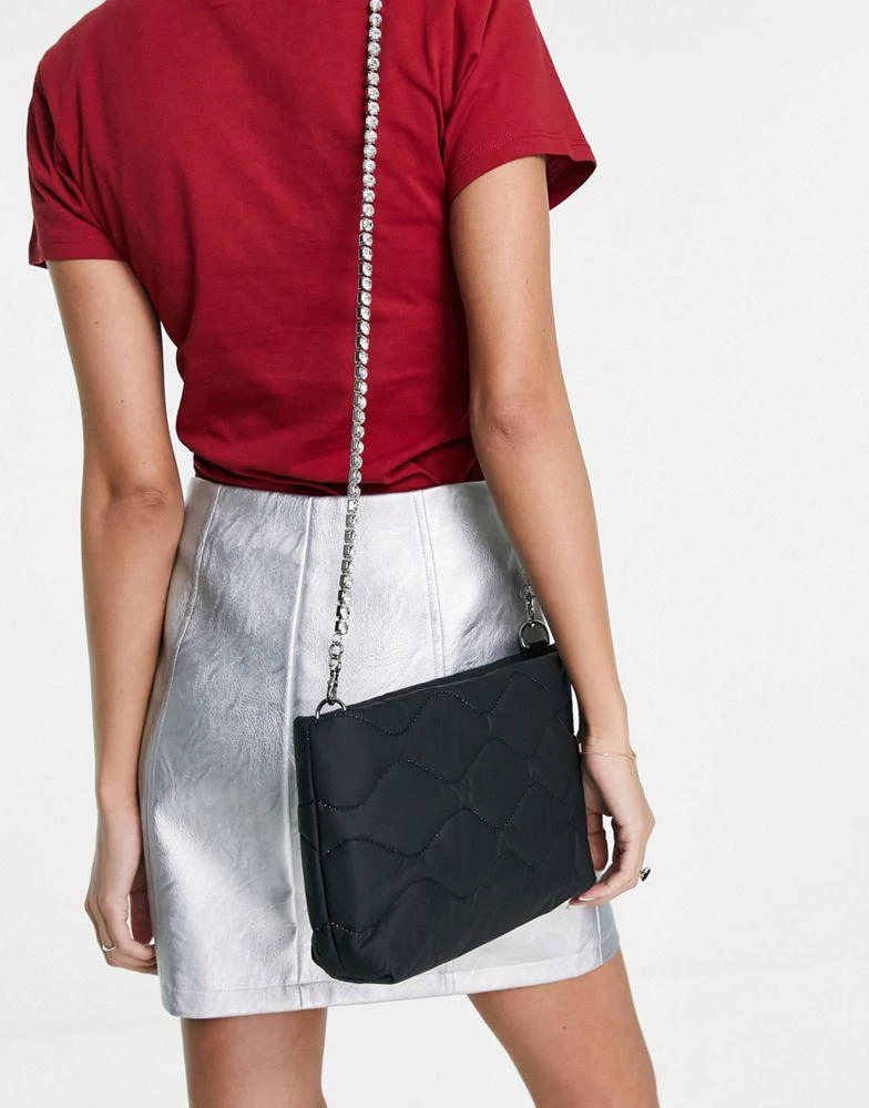 商品Topshop|Topshop quilted clutch in black,价格¥108,第4张图片详细描述