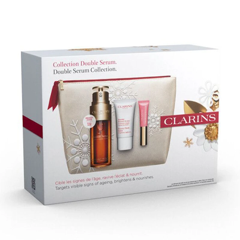 CLARINS 娇韵诗 双萃精华限定套装4件套 双萃精华50ml+洁面15ml+唇油5ml 滋润紧致肌肤 商品