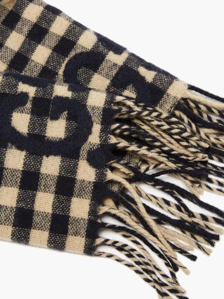 商品Gucci|GG-jacquard checked wool-blend scarf,价格¥3737,第2张图片详细描述