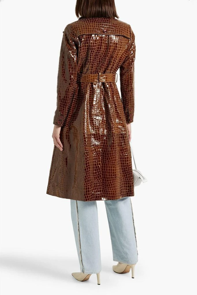 商品Muubaa|Glossed croc-effect leather trench coat,价格¥3561,第3张图片详细描述