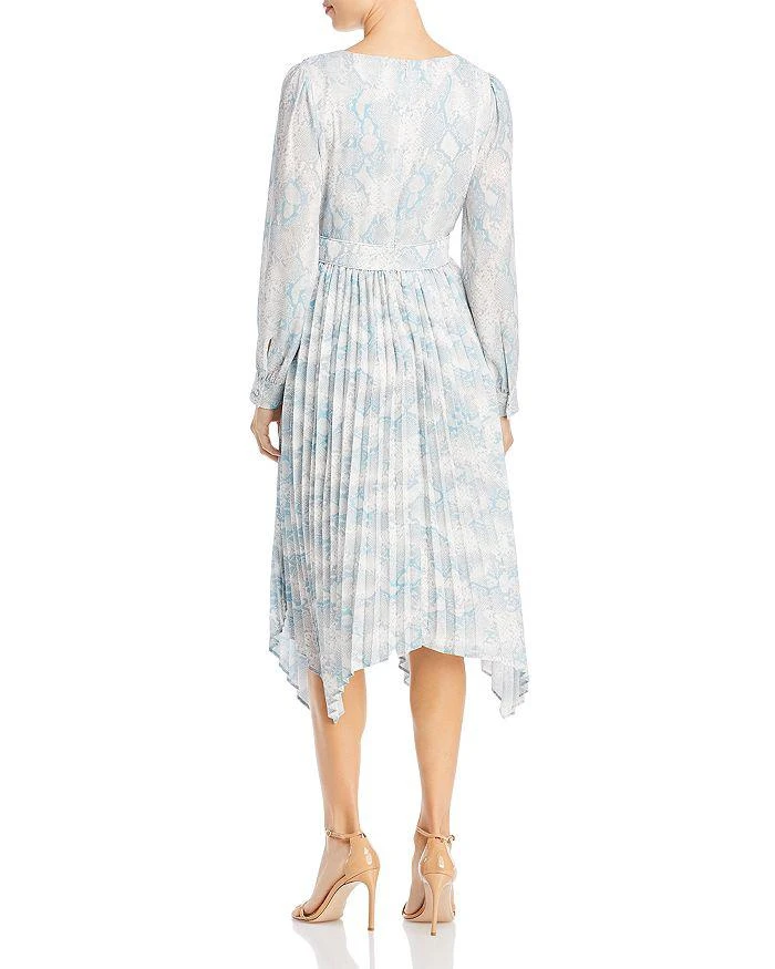 商品Tahari|Long Sleeve V Neck Pleated Midi Dress,价格¥332,第2张图片详细描述