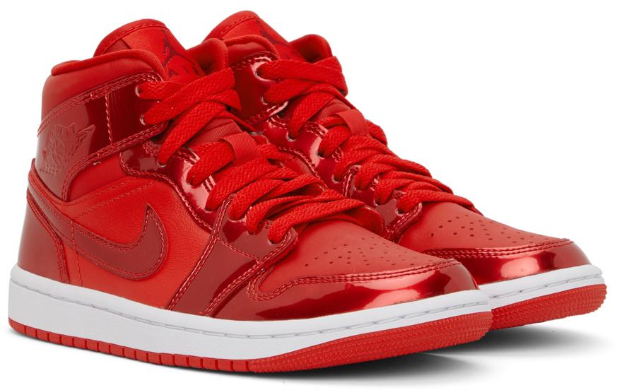 Red Air Jordan 1 Mid Sneakers商品第4张图片规格展示