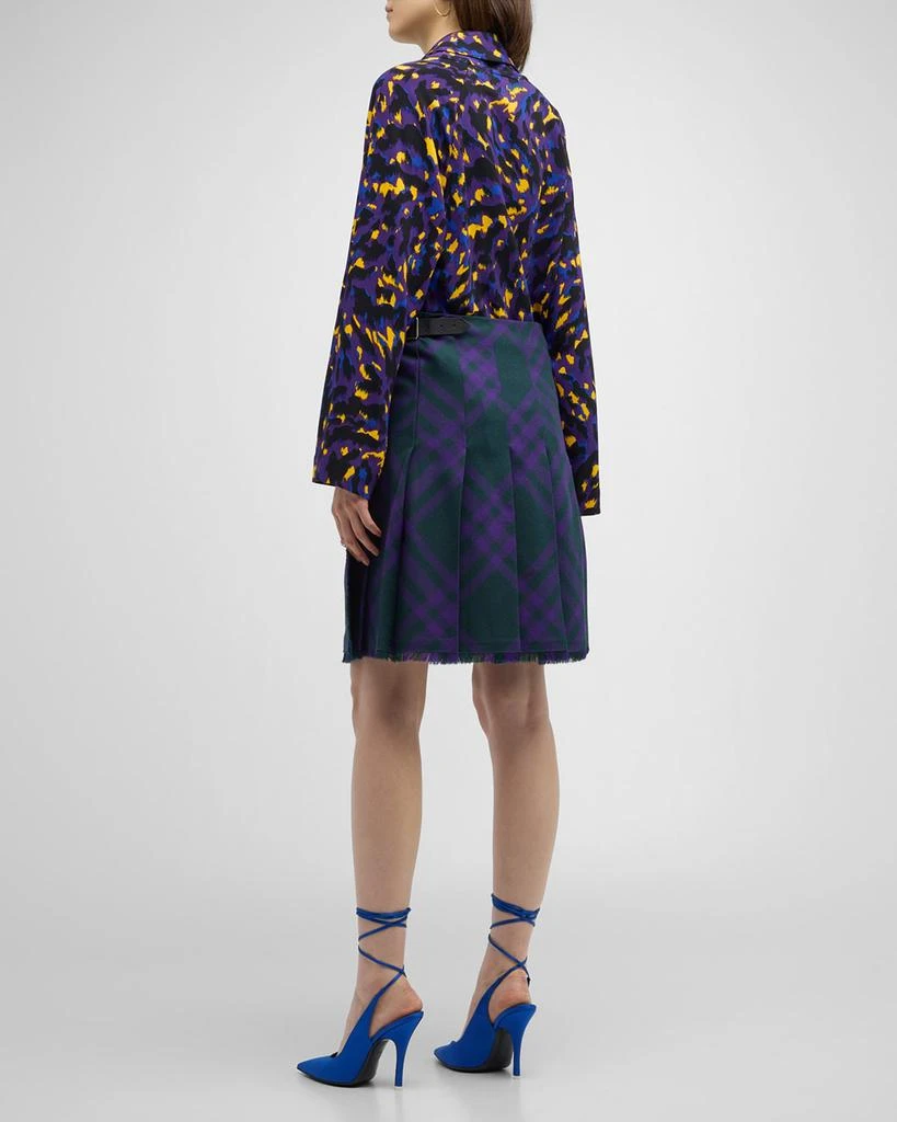 商品Burberry|Abstract-Print Long-Sleeve Silk Top,价格¥3103,第4张图片详细描述