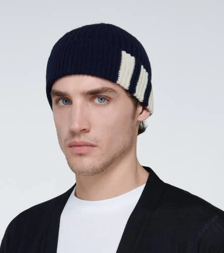 商品Thom Browne|Striped ribbed-knit beanie,价格¥1949,第2张图片详细描述