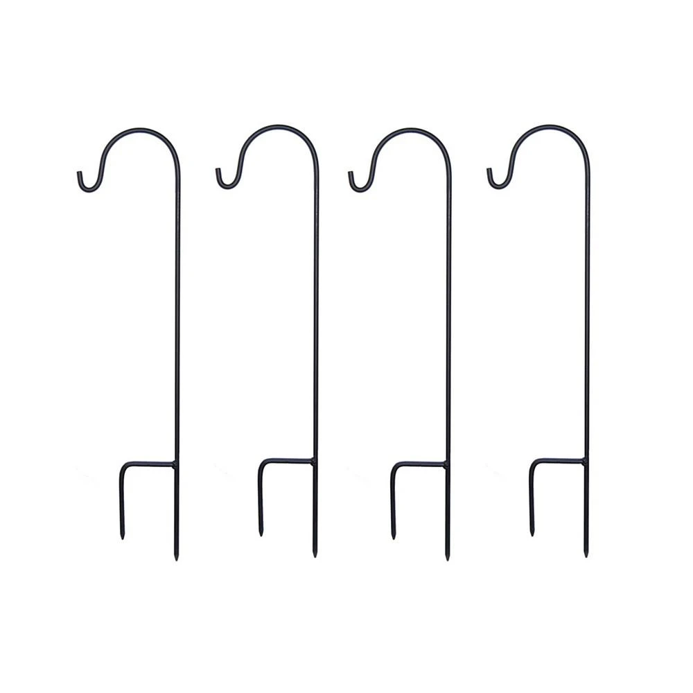 商品JH Specialties Inc/Lumabase|Lumabase Set of 4- 18" Black Metal Shepherd's Hook,价格¥298,第1张图片