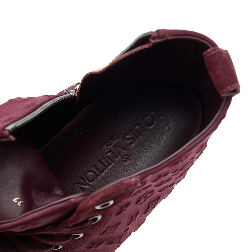 Louis Vuitton Burgundy Monogram Fabric And Suede High Top Sneakers Size 37 商品