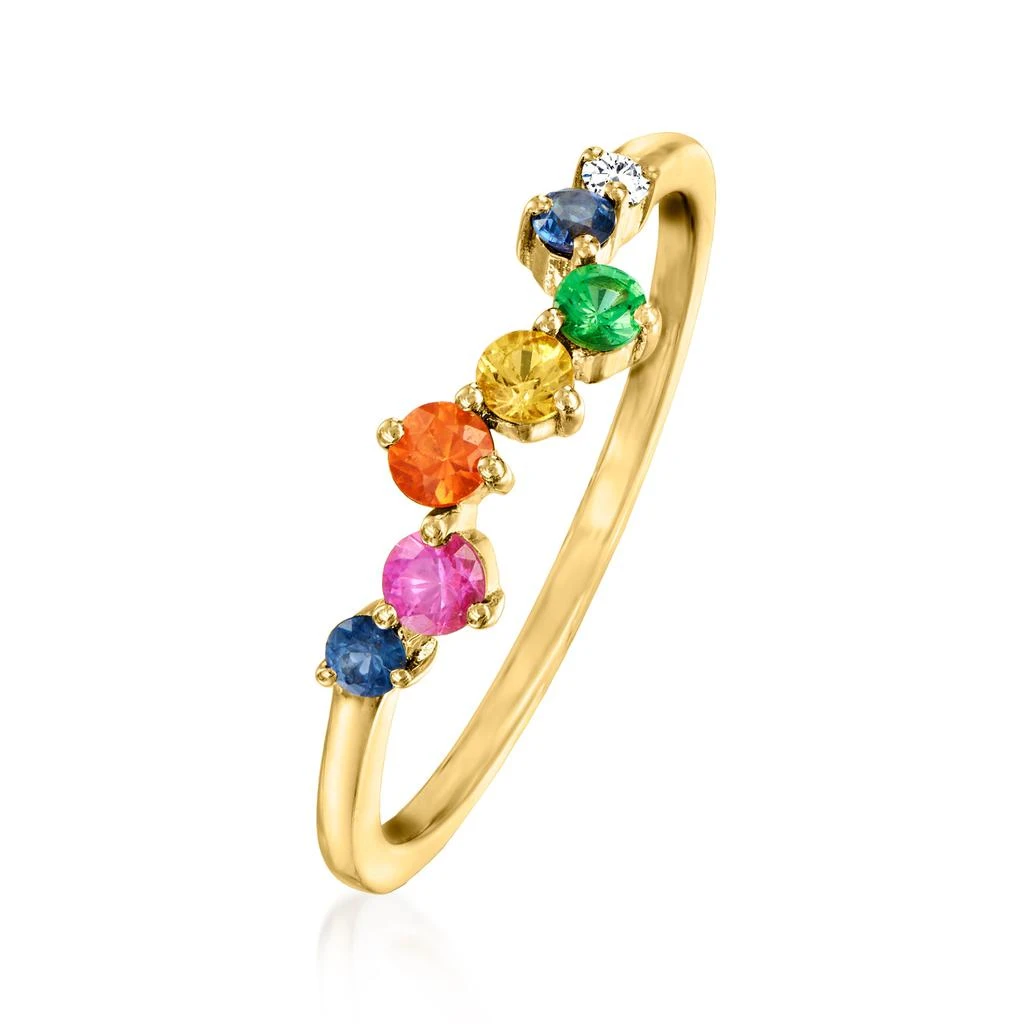 商品Ross-Simons|Ross-Simons Multi-Gemstone Ring With Diamond Accent in 14kt Yellow Gold,价格¥1580,第3张图片详细描述