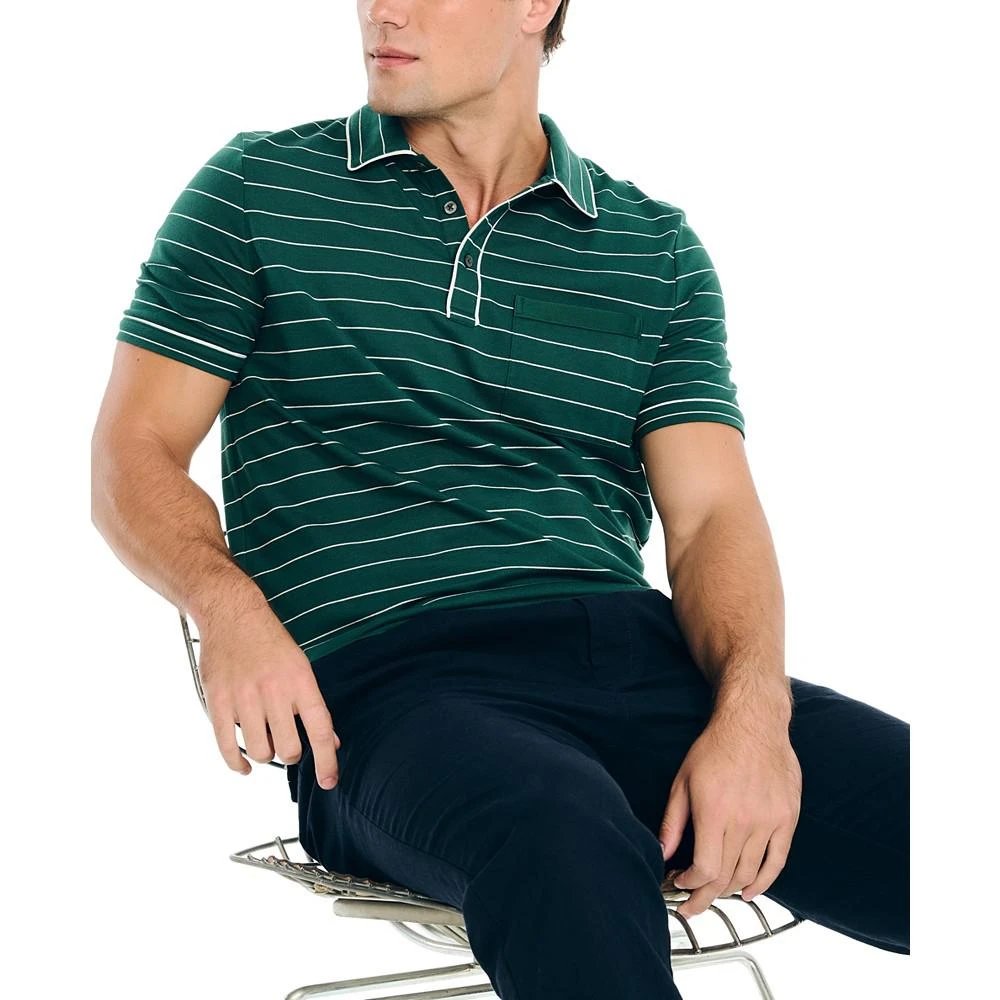 商品Nautica|Men's Classic-Fit Short Sleeve Stretch Striped Polo Shirt,价格¥596,第4张图片详细描述
