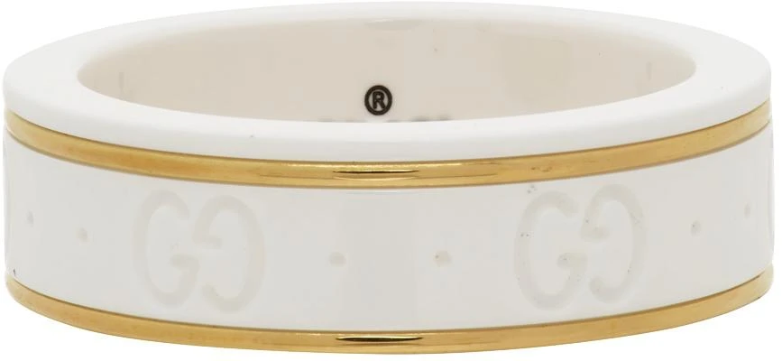 商品Gucci|白色 Icon 戒指,价格¥6298,第1张图片