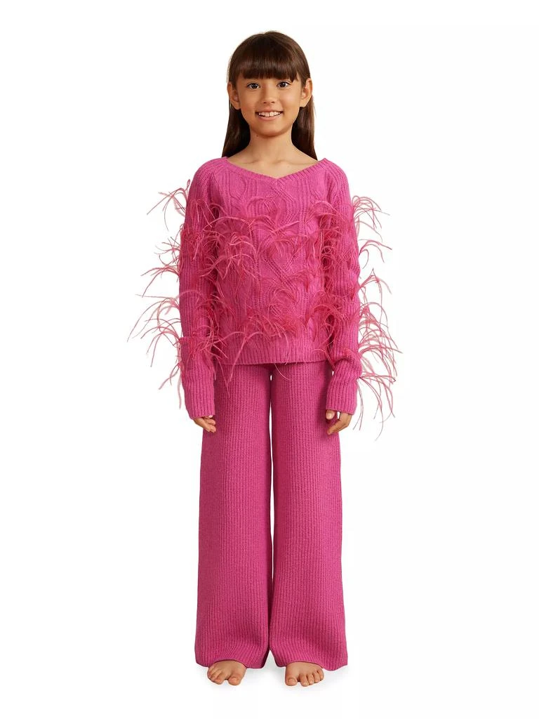 商品Cult Gaia|Little Girl's & Girl's Danton Feather-Trimmed Sweater,价格¥711,第4张图片详细描述