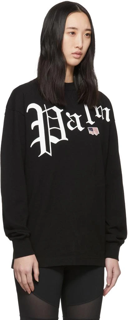 商品Palm Angels|Black New Gothic Long Sleeve T恤,价格¥1454,第2张图片详细描述