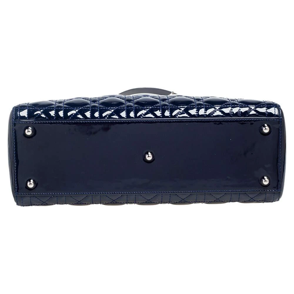 Dior Navy Blue Cannage Patent Leather Large Lady Dior Tote 商品