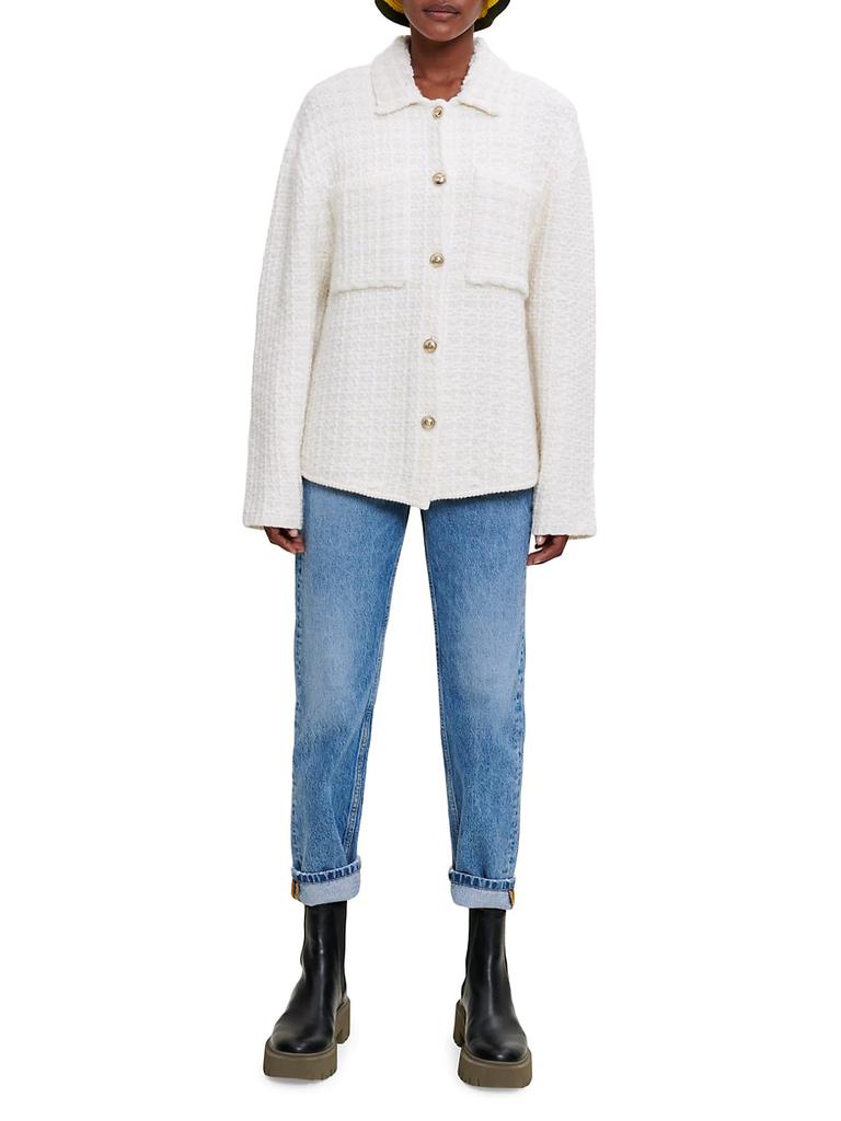Malerio Two-Tone Tweed Jacket商品第2张图片规格展示