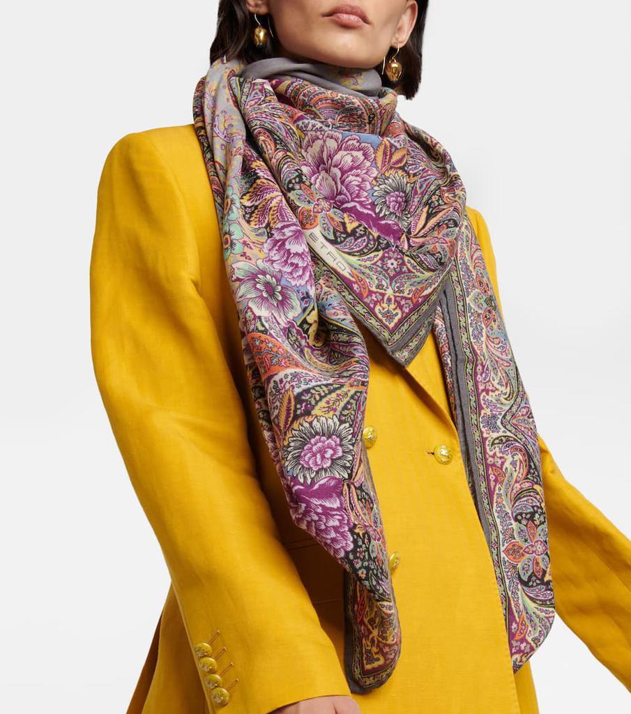 商品ETRO|涡纹羊毛与真丝围巾,价格¥5210,第4张图片详细描述