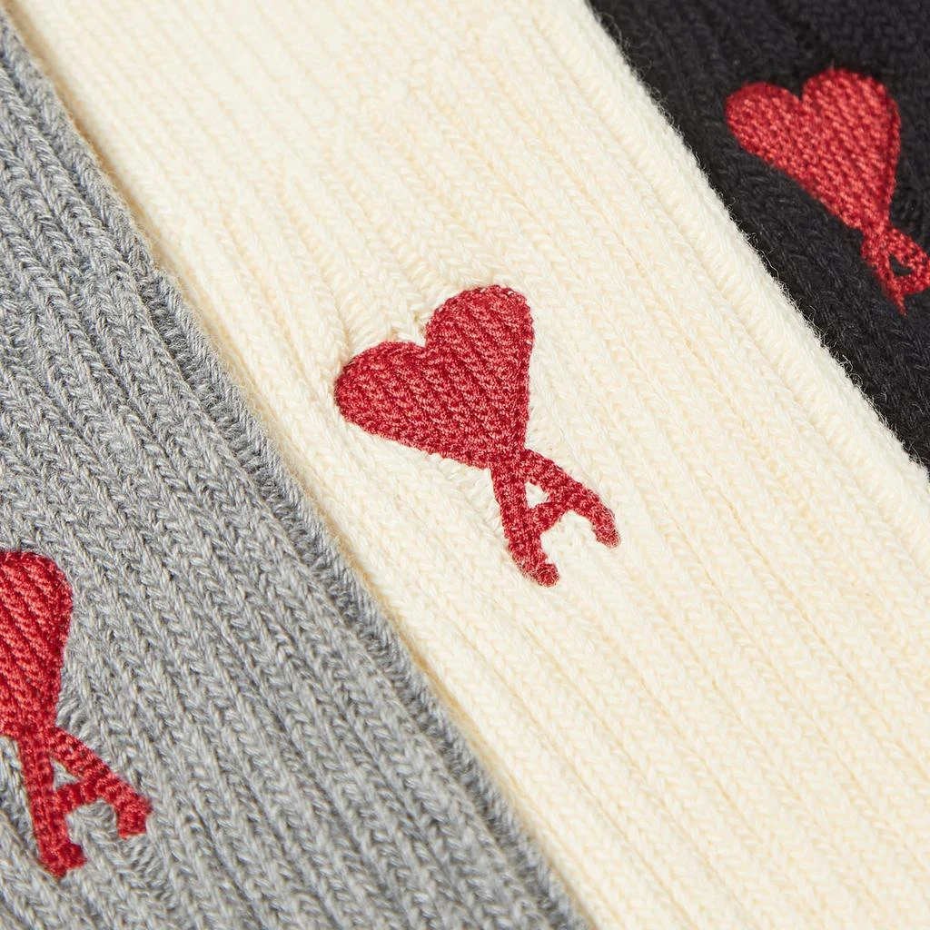 商品AMI|AMI Paris A Heart Sock - 3 Pack,价格¥813,第2张图片详细描述