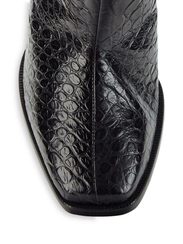 商品Alexandre Birman|Clarita Croc Embossed Leather Knee High Boots,价格¥2608,第5张图片详细描述