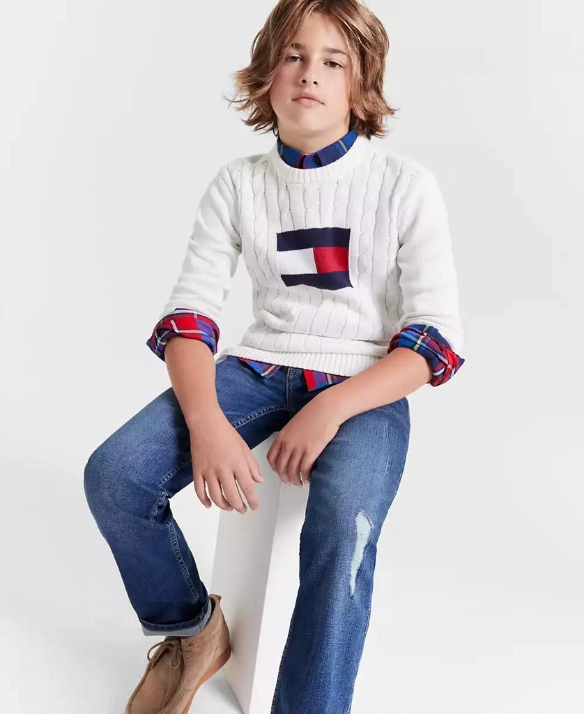 商品Tommy Hilfiger|Toddler and Little Boys Flag Crew Sweater,价格¥158,第5张图片详细描述