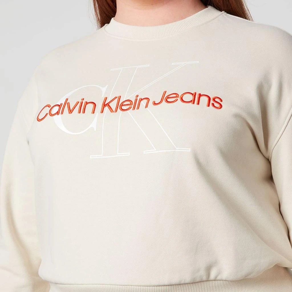 商品Calvin Klein|Calvin Klein Jeans Plus Logo Embroidery Cotton-Jersey Sweatshirt,价格¥489,第4张图片详细描述