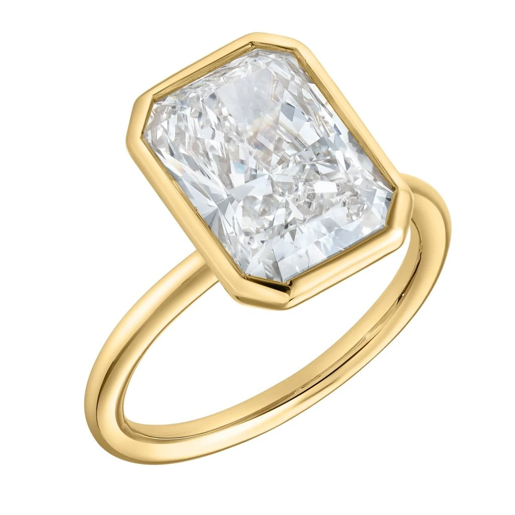 商品LuvMyJewelry|Nerina 14K Gold Radiant Bezel Lab Grown Diamond Solitaire Engagement Ring - 5 Cts,价格¥31782,第3张图片详细描述