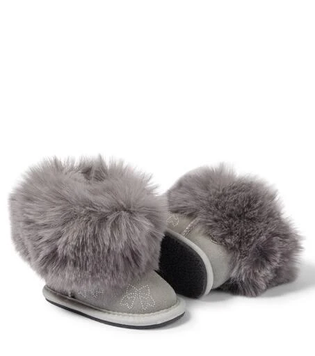 商品MONNALISA|Baby faux fur-trim suede boots,价格¥661,第5张图片详细描述