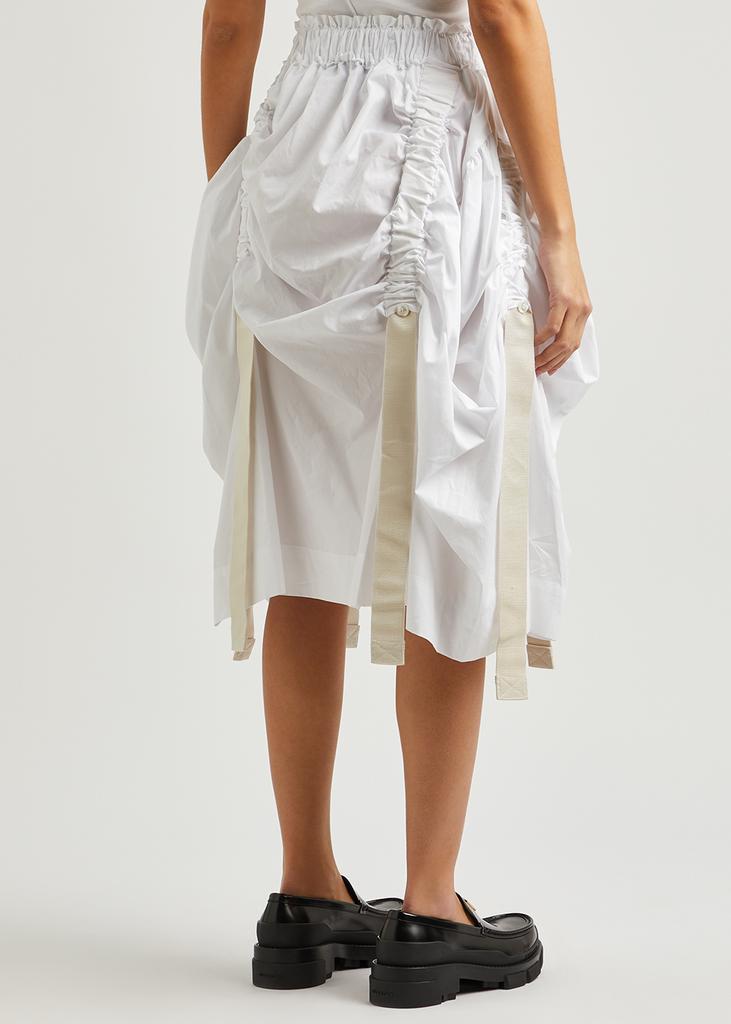 Ruched cotton-poplin skirt商品第3张图片规格展示