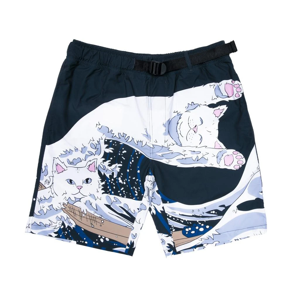 商品RIPNDIP|Great Wave Swim Shorts (Navy),价格¥228,第1张图片