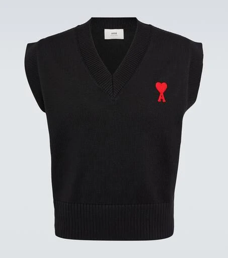 商品AMI|Logo cotton and wool sweater vest,价格¥1603,第1张图片
