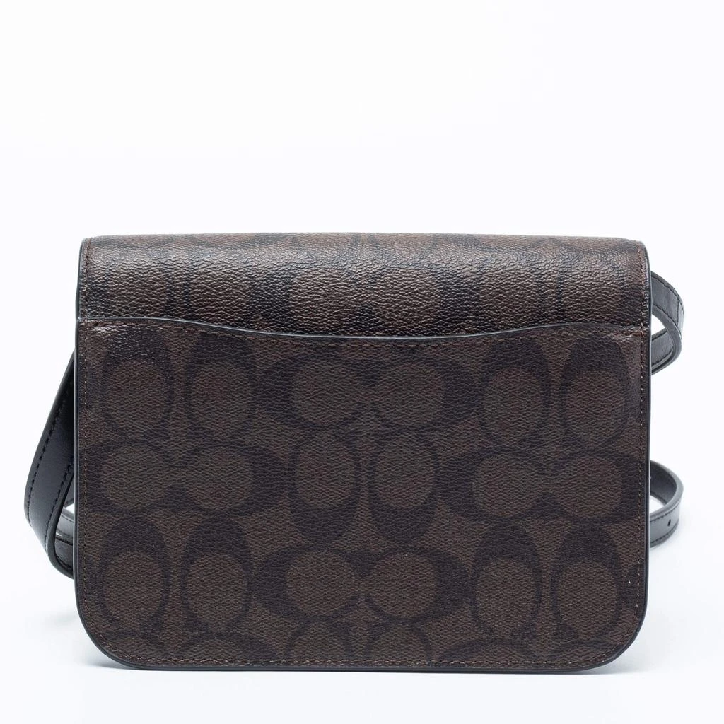 商品[二手商品] Coach|Coach Brown/Black Signature Canvas and Leather Brynn Flap Crossbody Bag,价格¥2630,第4张图片详细描述