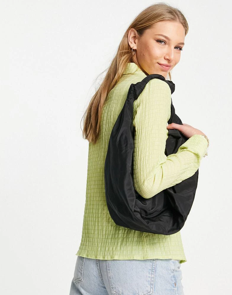 商品Topshop|Topshop textured slim fit 90's shirt in lime,价格¥325,第3张图片详细描述