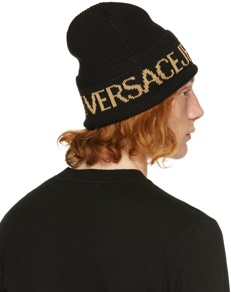 Versace Rainbow Logo Beanie Black ベルサーチ 54d929de-40c0-3ed0-9636-