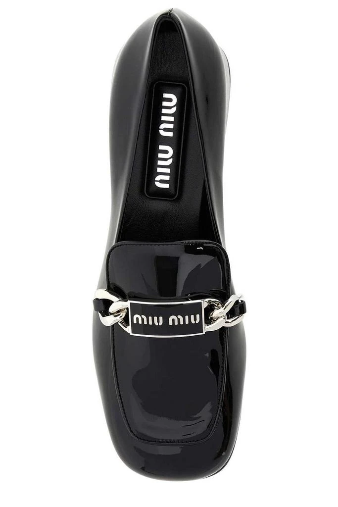 商品Miu Miu|Miu Miu Logo Plaque Loafers,价格¥5243-¥5644,第3张图片详细描述
