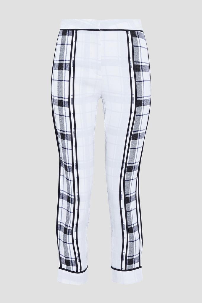 Cropped checked crepe skinny pants商品第1张图片规格展示