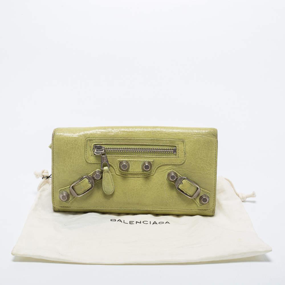 Balenciaga Apple Green Leather Giant 12 Silver Money Wallet商品第10张图片规格展示