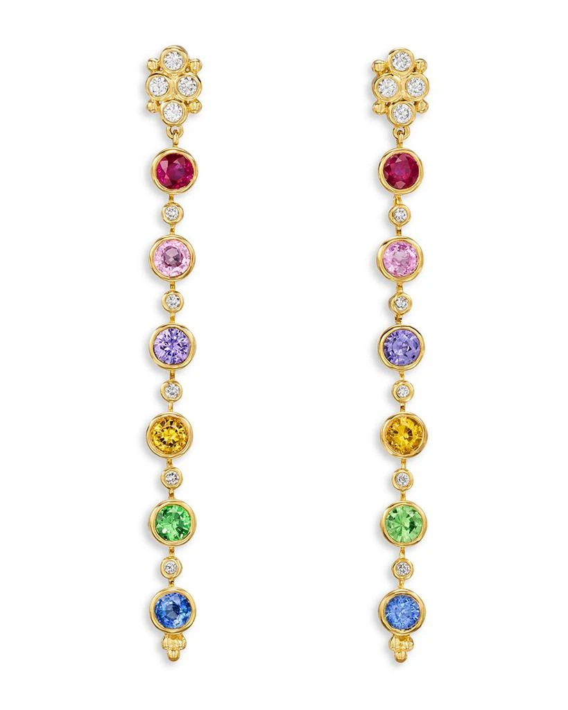 商品Temple St. Clair|18K Yellow Gold Multi Gemstone & Diamond Rainbow Drop Earrings,价格¥70999,第1张图片详细描述